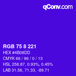 Color code: RGB 75 8 221 | qconv.com