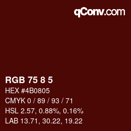 Color code: RGB 75 8 5 | qconv.com