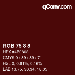 Color code: RGB 75 8 8 | qconv.com