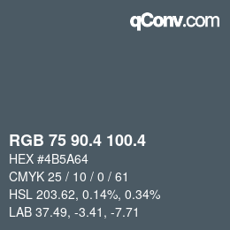 カラーコード: RGB 75 90.4 100.4 | qconv.com