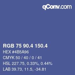 カラーコード: RGB 75 90.4 150.4 | qconv.com