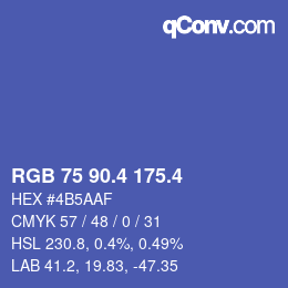 カラーコード: RGB 75 90.4 175.4 | qconv.com