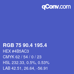 カラーコード: RGB 75 90.4 195.4 | qconv.com