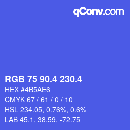 カラーコード: RGB 75 90.4 230.4 | qconv.com