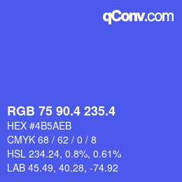 カラーコード: RGB 75 90.4 235.4 | qconv.com