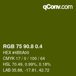 カラーコード: RGB 75 90.8 0.4 | qconv.com