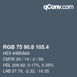 カラーコード: RGB 75 90.8 105.4 | qconv.com