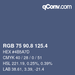 カラーコード: RGB 75 90.8 125.4 | qconv.com