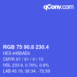 カラーコード: RGB 75 90.8 230.4 | qconv.com