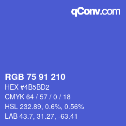 カラーコード: RGB 75 91 210 | qconv.com
