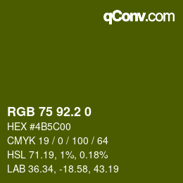 カラーコード: RGB 75 92.2 0 | qconv.com