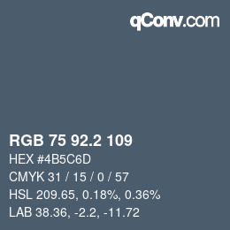 カラーコード: RGB 75 92.2 109 | qconv.com