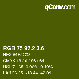 カラーコード: RGB 75 92.2 3.6 | qconv.com
