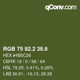 カラーコード: RGB 75 92.2 38.6 | qconv.com