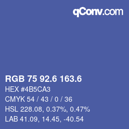 カラーコード: RGB 75 92.6 163.6 | qconv.com