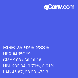 カラーコード: RGB 75 92.6 233.6 | qconv.com