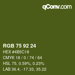 カラーコード: RGB 75 92 24 | qconv.com