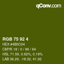 颜色代码: RGB 75 92 4 | qconv.com