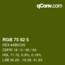 颜色代码: RGB 75 92 5 | qconv.com