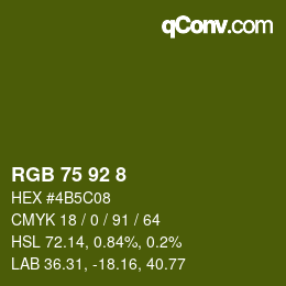Color code: RGB 75 92 8 | qconv.com
