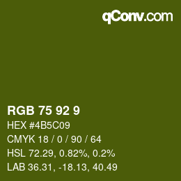 カラーコード: RGB 75 92 9 | qconv.com
