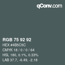 カラーコード: RGB 75 92 92 | qconv.com