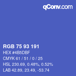 颜色代码: RGB 75 93 191 | qconv.com