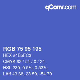 Farbcode: RGB 75 95 195 | qconv.com