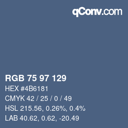颜色代码: RGB 75 97 129 | qconv.com