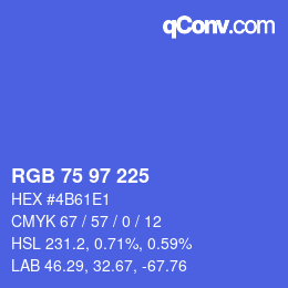 Color code: RGB 75 97 225 | qconv.com