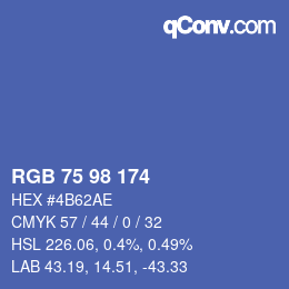 Color code: RGB 75 98 174 | qconv.com