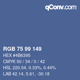 Código de color: RGB 75 99 149 | qconv.com