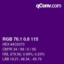 カラーコード: RGB 76.1 0.8 115 | qconv.com