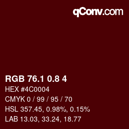 カラーコード: RGB 76.1 0.8 4 | qconv.com