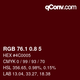 Color code: RGB 76.1 0.8 5 | qconv.com