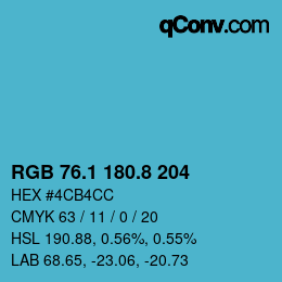 カラーコード: RGB 76.1 180.8 204 | qconv.com