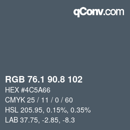 Color code: RGB 76.1 90.8 102 | qconv.com