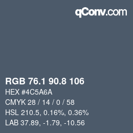 Color code: RGB 76.1 90.8 106 | qconv.com