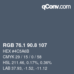 Color code: RGB 76.1 90.8 107 | qconv.com
