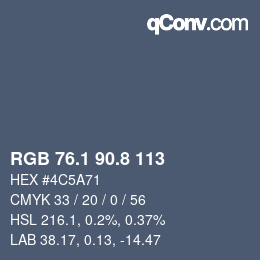 Color code: RGB 76.1 90.8 113 | qconv.com