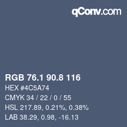 カラーコード: RGB 76.1 90.8 116 | qconv.com