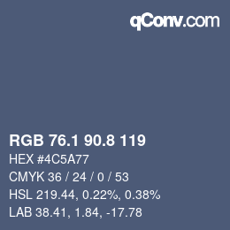 Color code: RGB 76.1 90.8 119 | qconv.com