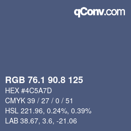 カラーコード: RGB 76.1 90.8 125 | qconv.com