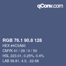 カラーコード: RGB 76.1 90.8 128 | qconv.com