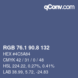 Color code: RGB 76.1 90.8 132 | qconv.com