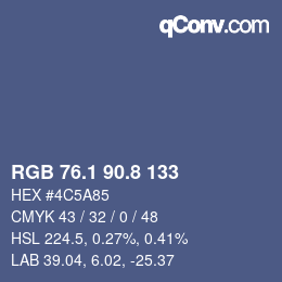 Color code: RGB 76.1 90.8 133 | qconv.com