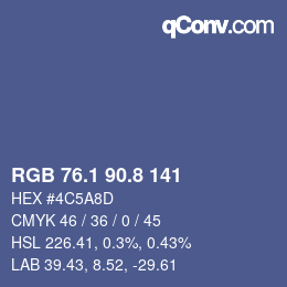 Color code: RGB 76.1 90.8 141 | qconv.com