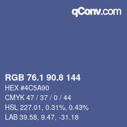 Color code: RGB 76.1 90.8 144 | qconv.com