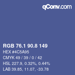 Color code: RGB 76.1 90.8 149 | qconv.com