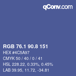 Color code: RGB 76.1 90.8 151 | qconv.com